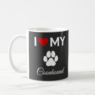Mug J'aime mon chien Coonhound texte personnalisé