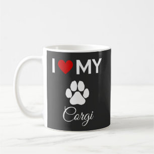 Mug J'aime mon chien Corgi texte personnalisé