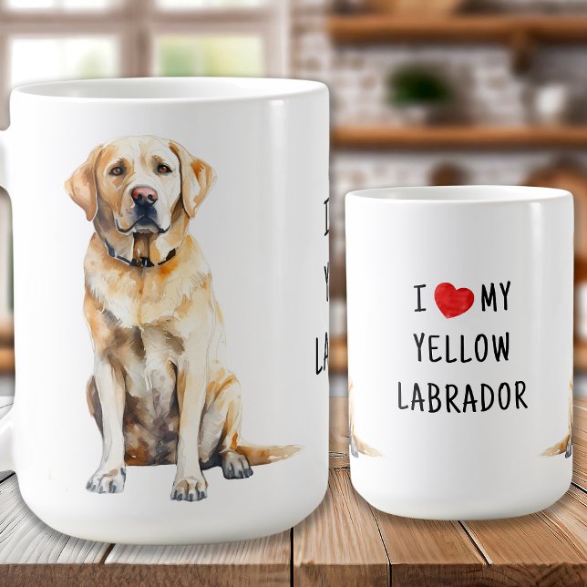 Mug J'Aime Mon Chien Cute Yellow Labrador Retriever (Créateur téléchargé)