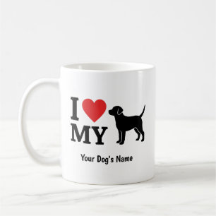 Mug J'aime mon chien Nom personnalisé Cadeau pour amat
