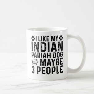 Mug J'aime mon chien Pariah indien et 3 personnes