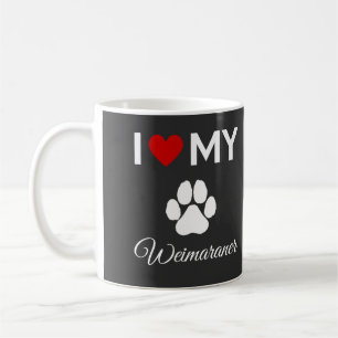 Mug J'aime mon chien Weimaraner texte personnalisé