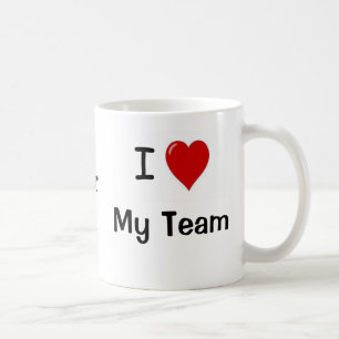 Mug J'aime mon équipe et mon coeur d'équipe je !