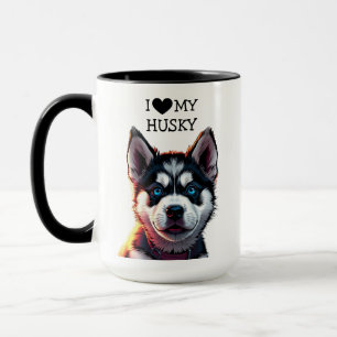 Mug J'Aime Mon Husky Personnalisé