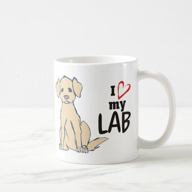 Mug J'aime mon laboratoire labrador retriever (Droite)