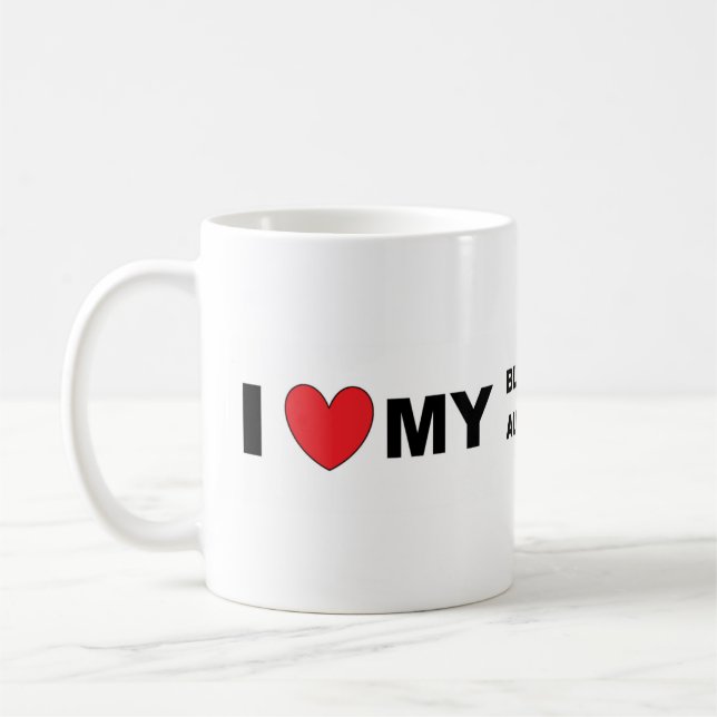 Mug j'aime mon merle bleu mini aussie (Gauche)