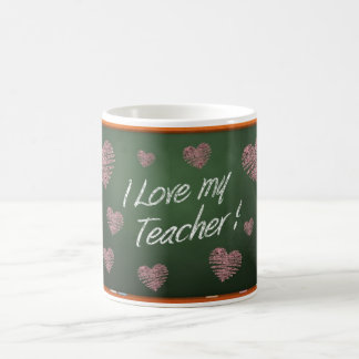 Mug J'aime mon message de tableau de professeur