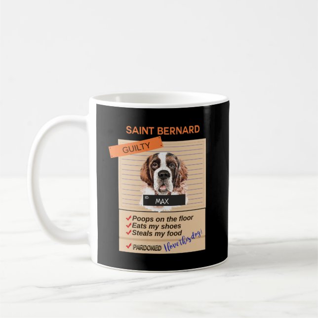Mug J'Aime Mon Mignonne Saint Bernard Malgré Les Mauva (Gauche)