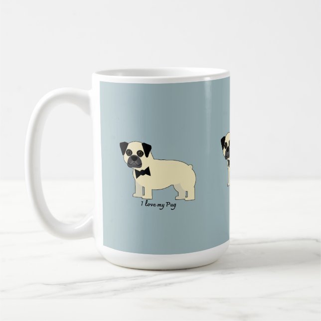Mug J'aime mon Pug (Gauche)