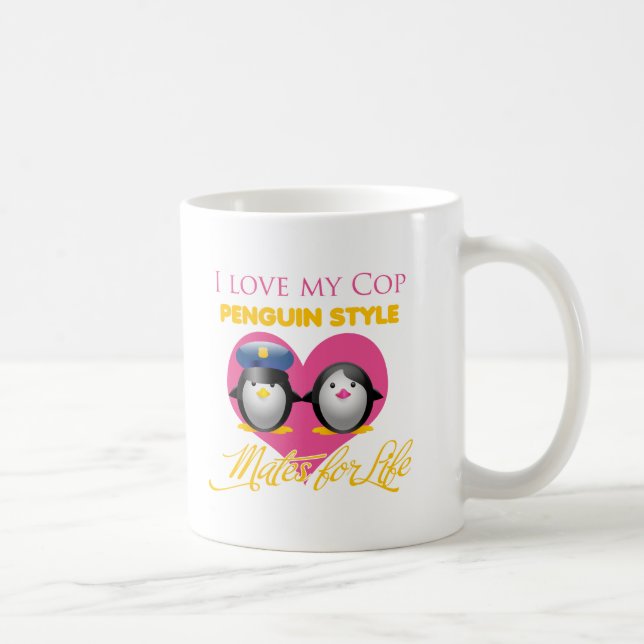 Mug J'aime mon style de pingouin de cannette de fil (Droite)