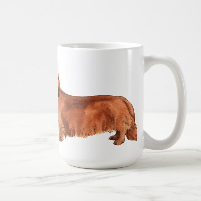 Mug J'aime mon teckel à cheveux longs (Droite)