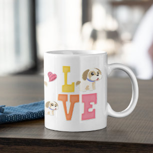 Mug J'aime mon tzu Chien Chien Chien Animaux Coeur Pou