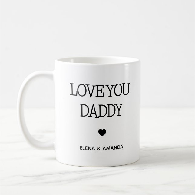 Mug J'aime papa | Texte manuscrit photo (Gauche)