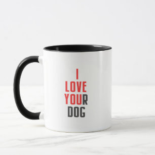 Mug J'aime ton chien - Message caché drôle Je t'aime 