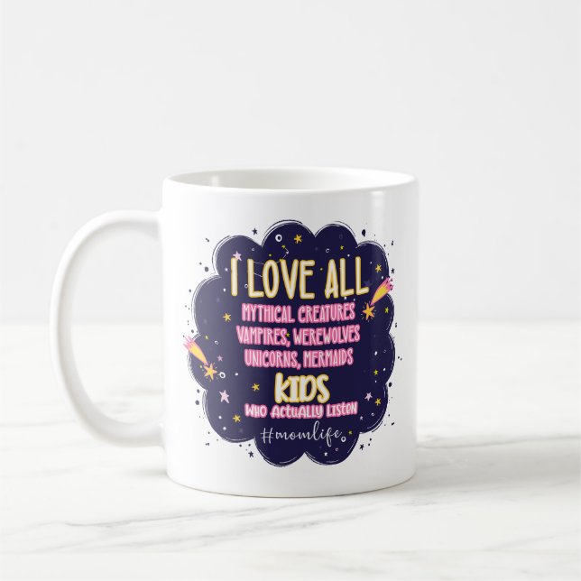 Mug J'Aime Toutes Les Créatures Mythiques, Vampires, W (Gauche)