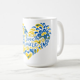 Mug J'aime Ukraine inspiration citation coeur café Mu