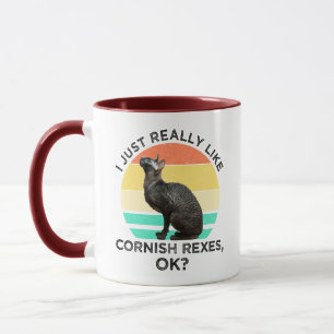 Mug J'aime vraiment beaucoup les Cornish Rex, OK ?