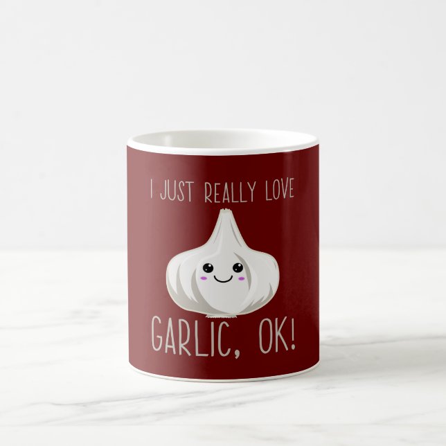 Mug J'Aime Vraiment L'Ail Ok ! Cadeau de l'ail de Kawa (Centre)