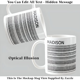 Mug J'Aimerais Être Sur La Plage Texte Caché Et Nom 10