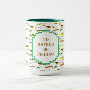 Mug "J'aimerais mieux pêcher" avec Café leurres de pêc