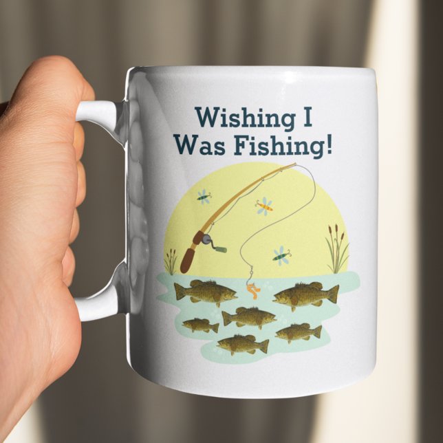 Mug J'aimerais pêcher Smallmouth Bass Lake Fish (Créateur téléchargé)