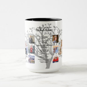 Mug Jalons d'anniversaire PHOTO COLLAGE Family Tree Ca