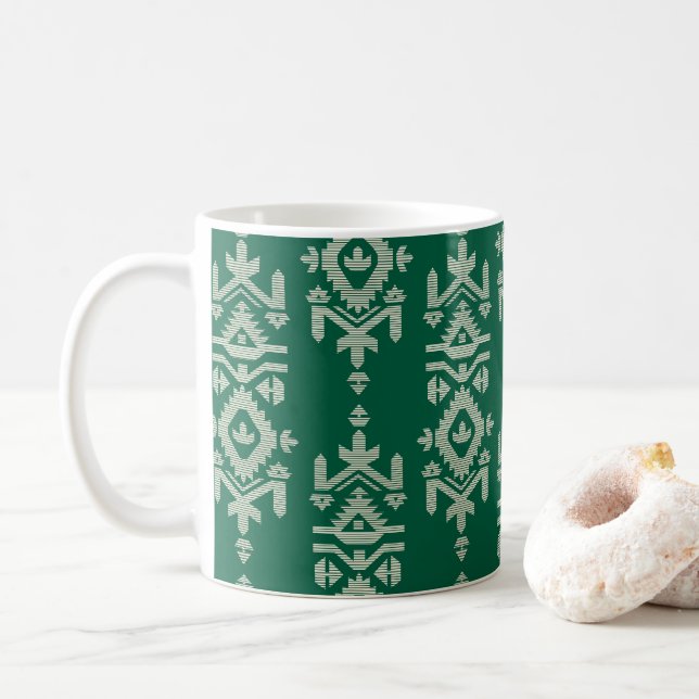 Mug Jamdani Print Folk Pattern (Avec donut)