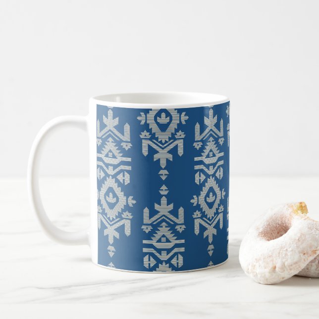Mug Jamdani Print Folk Pattern (Avec donut)