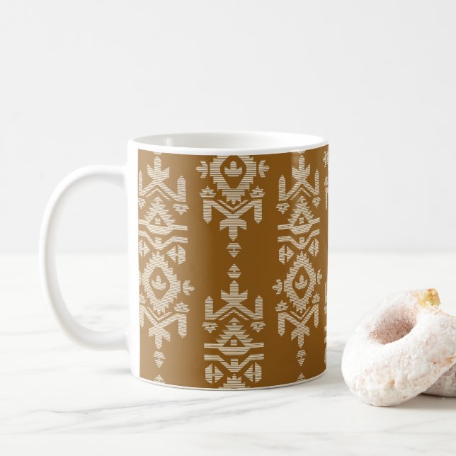 Mug Jamdani Print Folk Pattern (Avec donut)