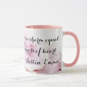 Mug Jane Austen Emma Citation Féminine Livre Rose Flor