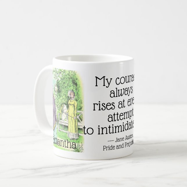 Mug Jane Austen Fierté et préjugés Citation de livre d (Devant gauche)