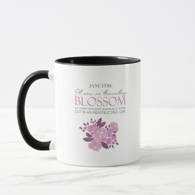 Mug Jane Eyre - Pas de fleurs transitaires - Roses ros (Gauche)