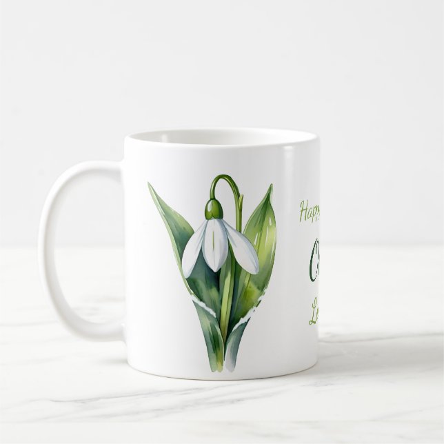 Mug Janvier cadeaux de fleur Fleur de neige blanche (Gauche)