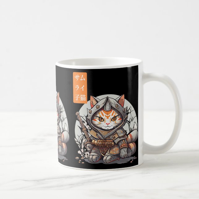 Mug Japonais Samurai Guerrier Kawaii Chat Anime Lover (Droite)