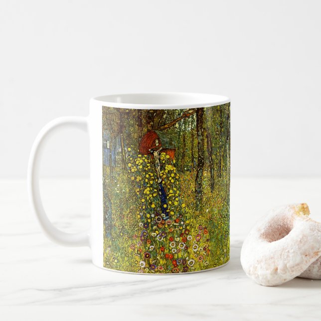 Mug Jardin agricole avec Crucifix par Gustav Klimt (Avec donut)