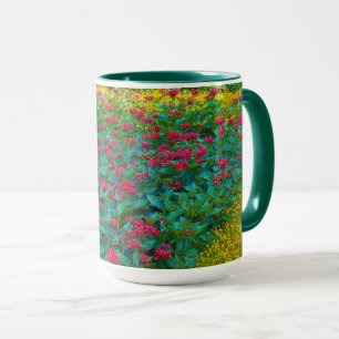 Mug Jardin aux fleurs mixtes/rouge vif, jaune et vert