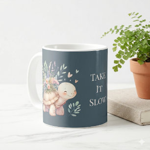 Mug Jardin de Cottage Tortue Aquarelle Bleu