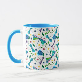 Mug Jardin de libellule aquarelle en blanc couleur per
