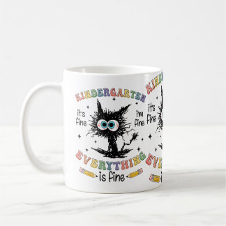 Mug Jardin d'enfants Chat Noir Tout Va Bien Je Suis Fi