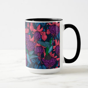 Mug Jardin des colibris en violet et bleu