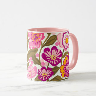 Mug Jardin d'été lumineux dessiné à la main