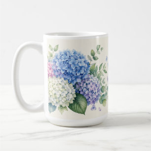 Mug Jardin d'hortensias à l'aquarelle