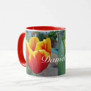 Mug Jardin fleuri de la Tulipe rouge et jaune Femmes N