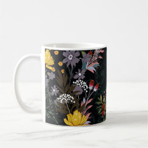 Mug Jardin floral foncé : Motif nocturne florissant