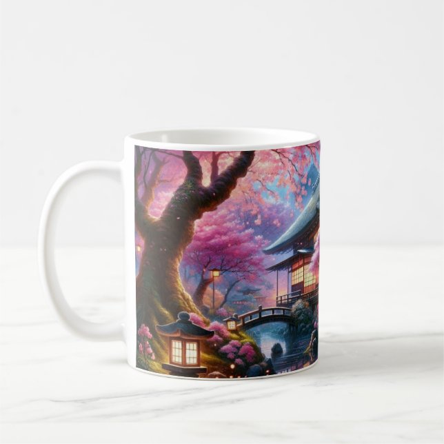 Mug Jardin japonais serein à Twilight Painting (Gauche)