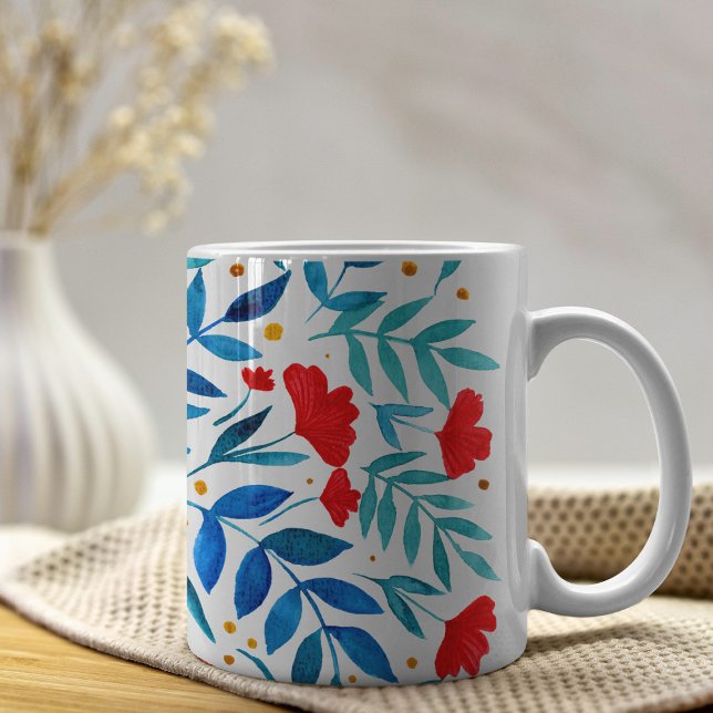 Mug Jardin magique - rouge et turquoise (Créateur téléchargé)