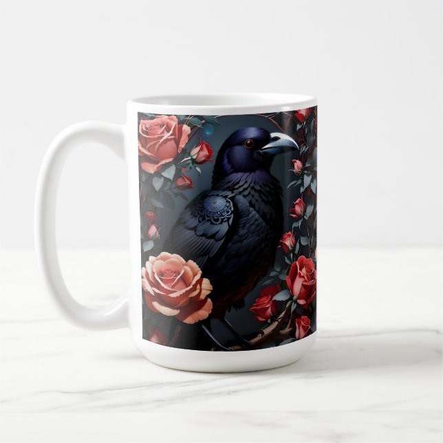 Mug Jardin Rose du Corbeau Noir (Gauche)
