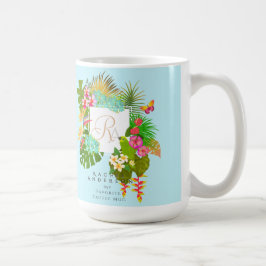 Mug Jardin tropical Monogramme bleu