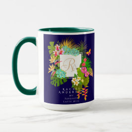 Mug Jardin tropical Monogramme Marine