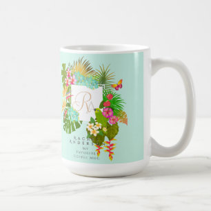 Mug Jardin tropical Monogramme vert